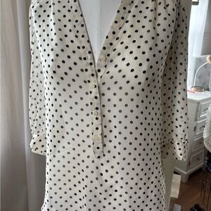 LC Lauren Conrad Black and White Polka Dot Blouse